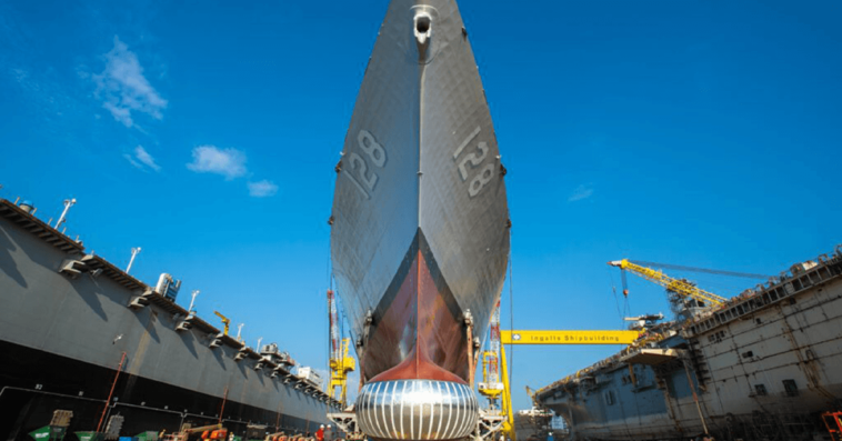 HII Marks Christening of Navy's Future USS Ted Stevens Destroyer - top government contractors - best government contracting event