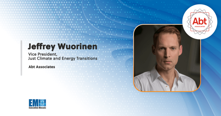 Jeffrey Wuorinen Named VP of Just Climate & Energy Transitions at Abt Associates