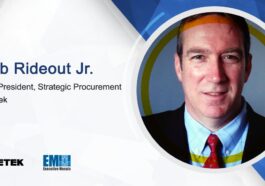 Rob Rideout Jr. Appointed to Strategic Procurement VP at Ametek - top government contractors - best government contracting event